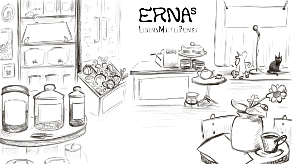 Webseitenillustration Frau Erna