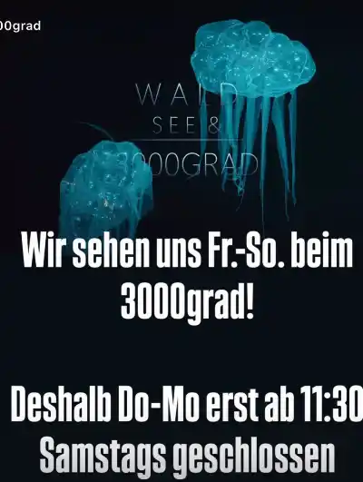Reminder! Sind beim #3000grad ! Deshalb beachtet bitte die veränderten Öffnungszeiten vom 6.-10.8. Habt es gut! #ernas_aktuelles